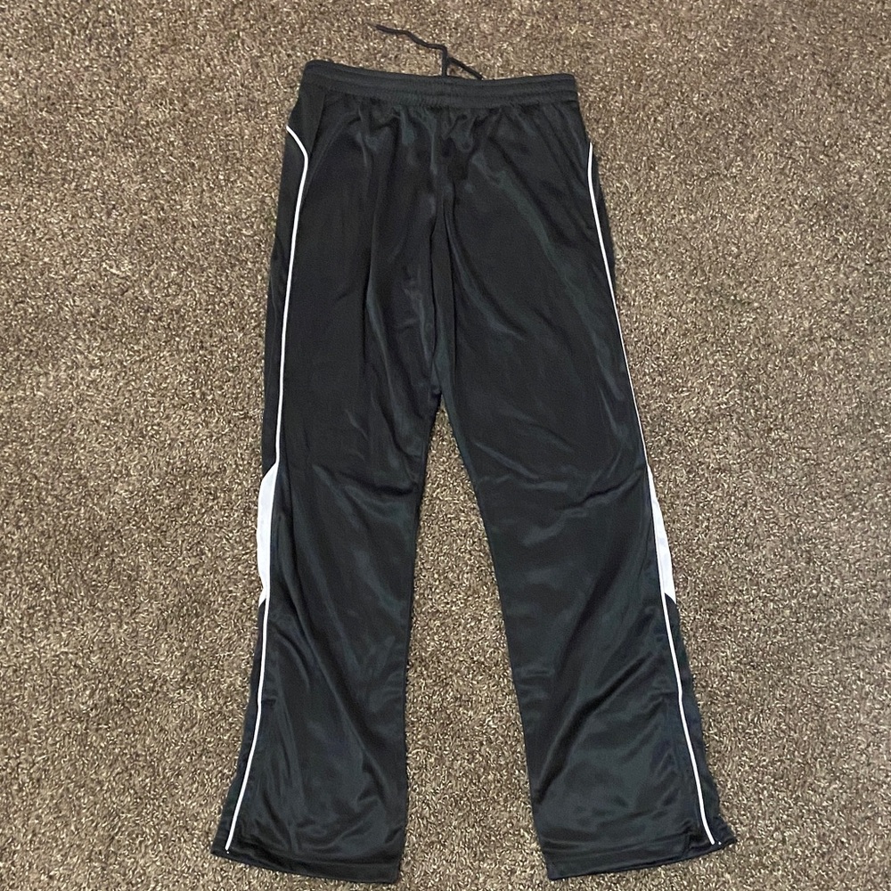 Women's Black Track Pants with White Accents